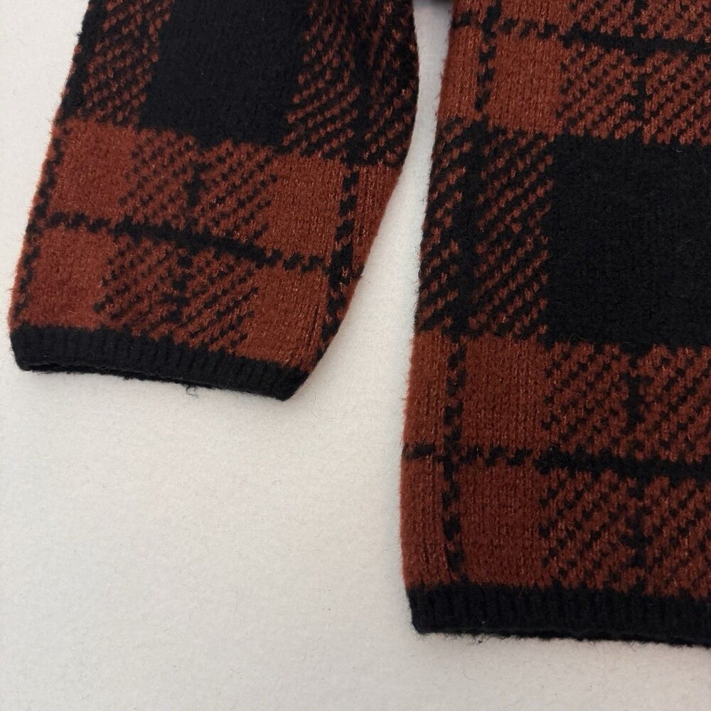 Rails Colleen Rust Black Plaid Wool Blend Sweater… - image 6